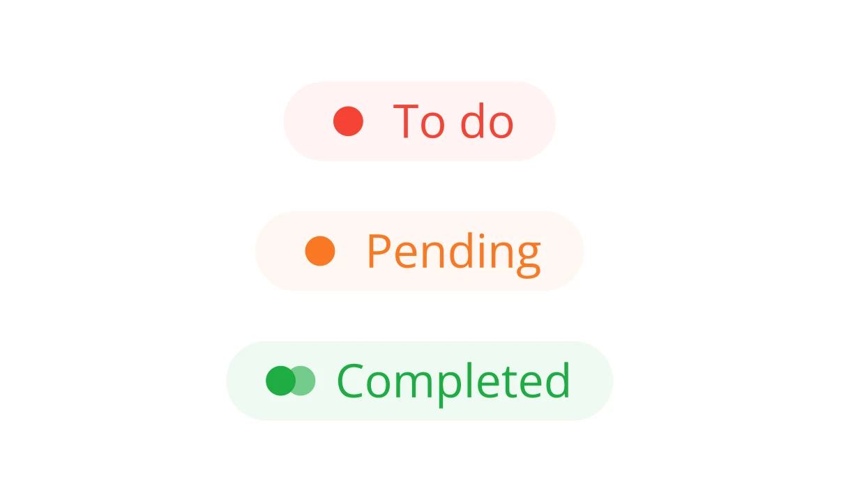 Task statuses: To do, Pending, Completed.